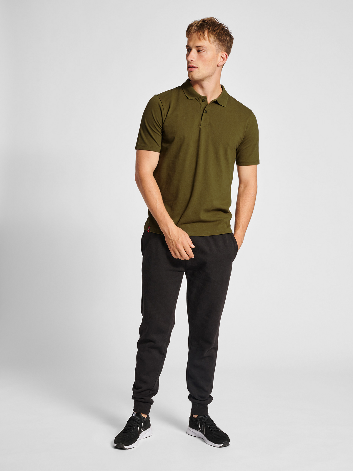 hmlRED STRETCH POLO
