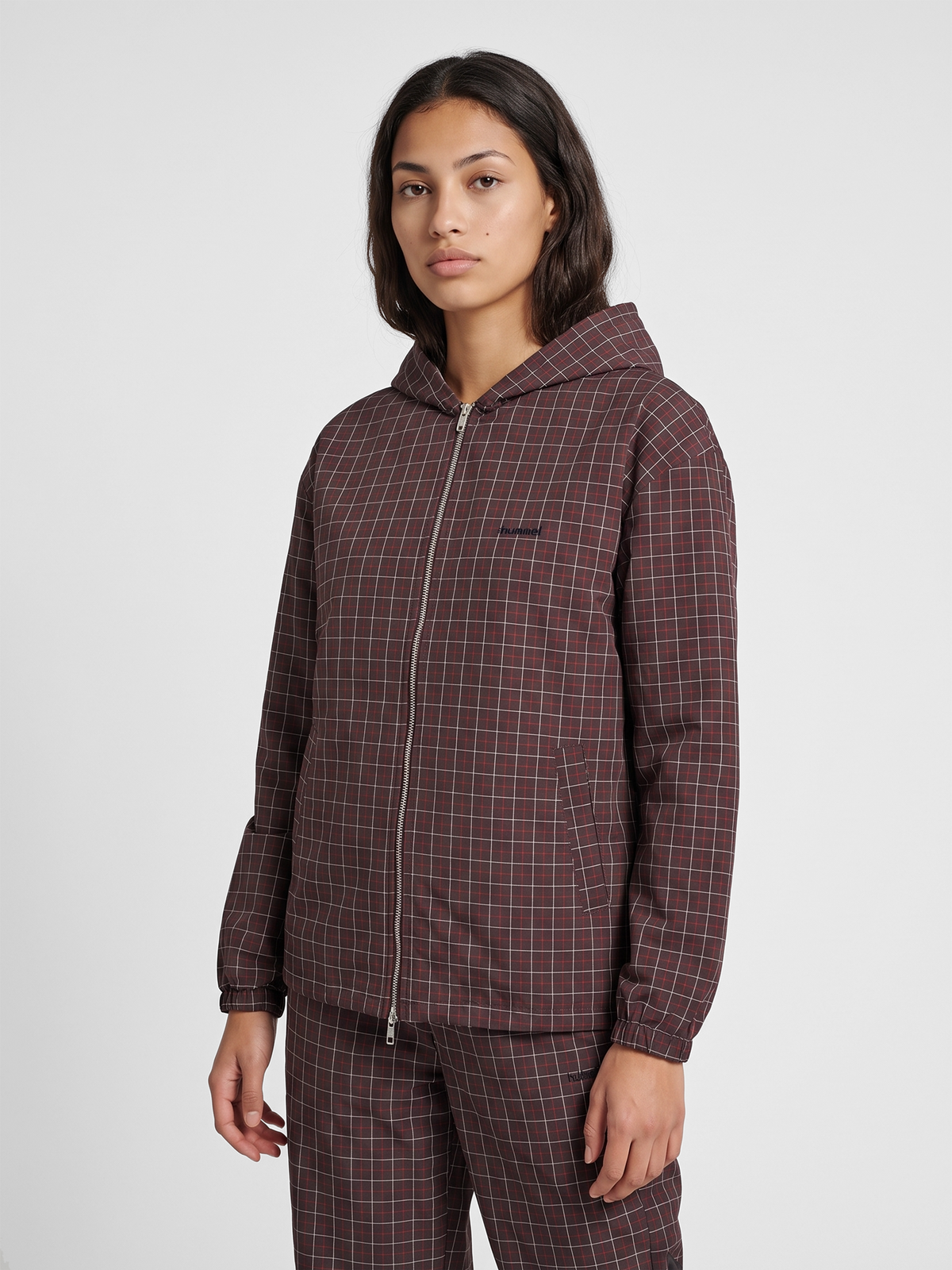 hmlI-D CHECK ZIP HOODIE