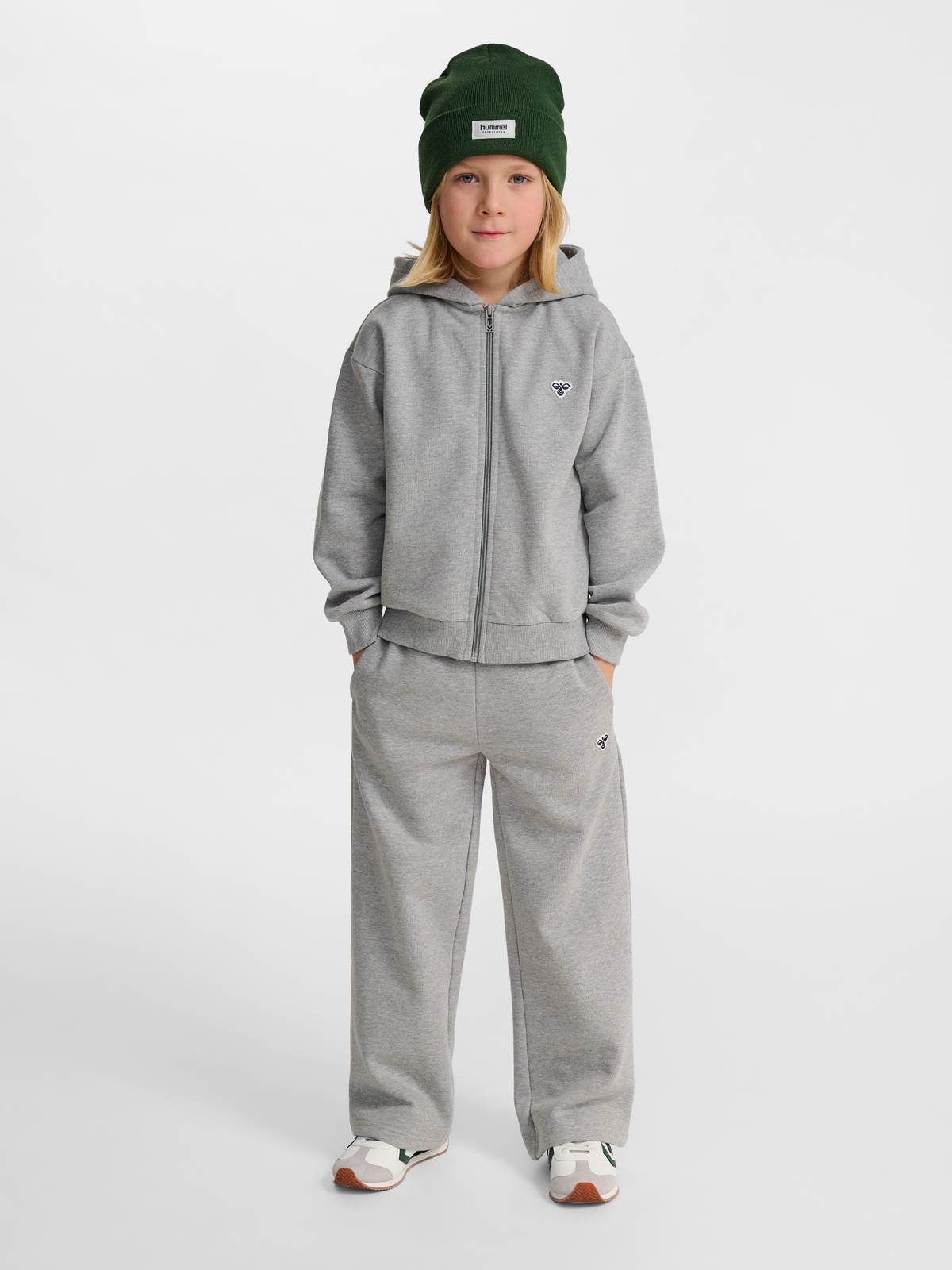hmlJR LOOSE ZIP HOODIE BEE