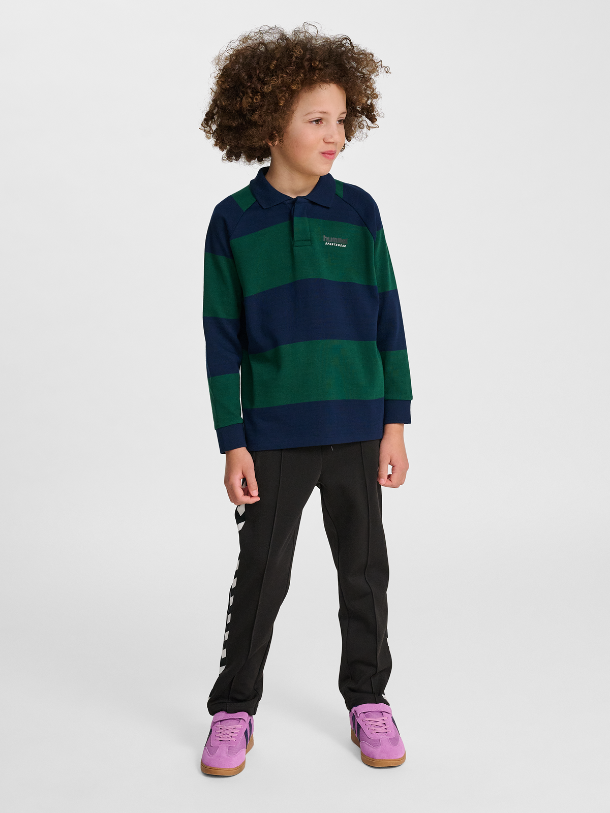 hmlJR LOOSE STRIPED POLO L/S