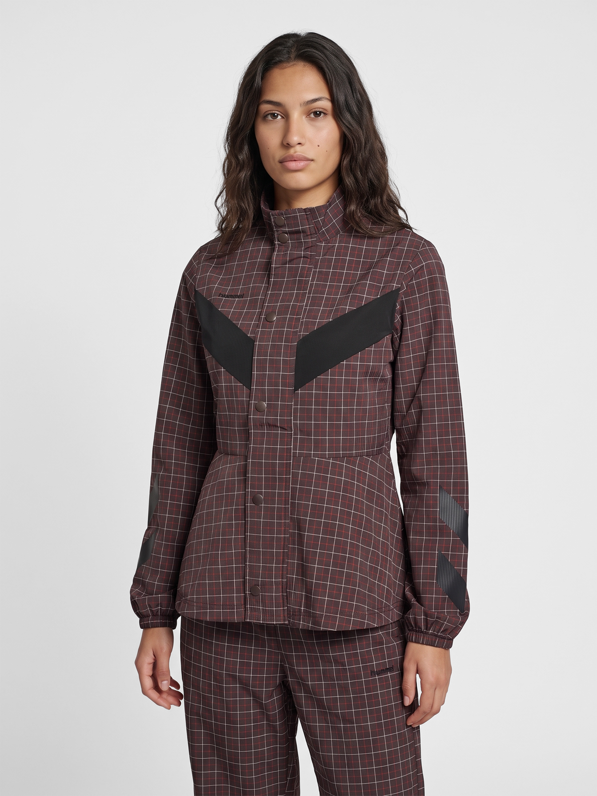 hmlI-D FUNNEL NECK CHECK JACKET