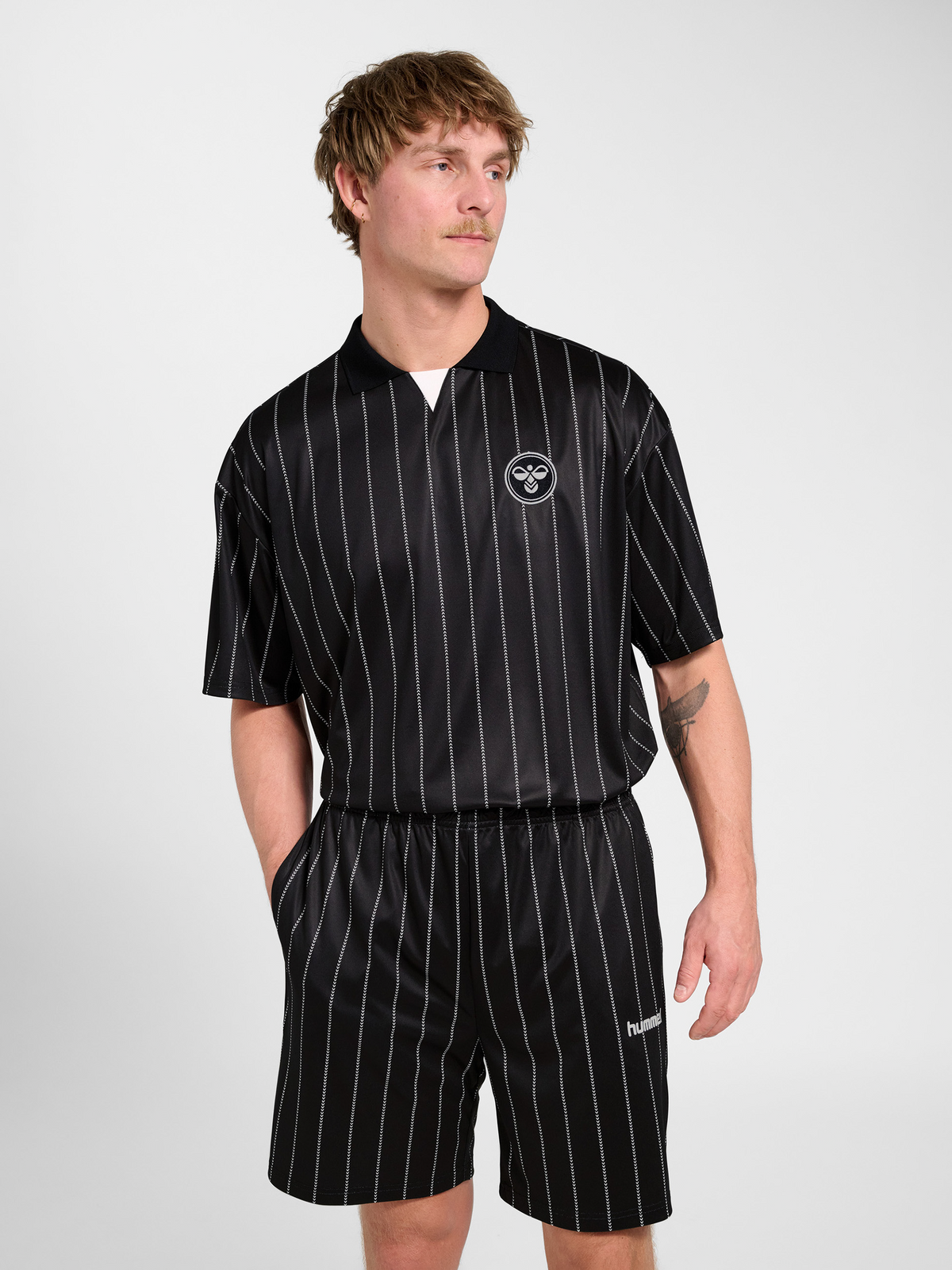 Chevron Pinstripe Polo Shirt