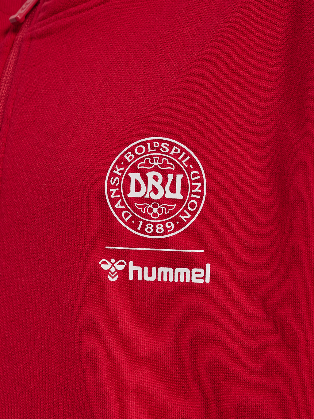 DBU 26 FAN RED-WHITE ZIP HOOD KIDS